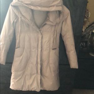 Tahari mid length puff coat